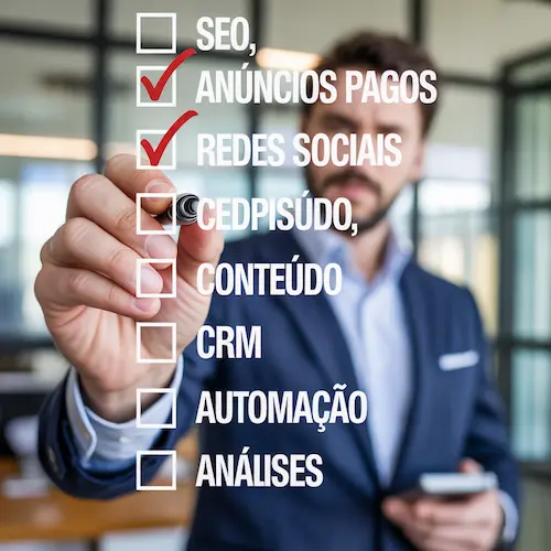 Checklist a ser preenchido para escolher uma agência de marketing digital com serviços completos em Portugal.
